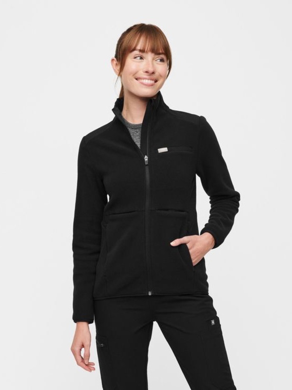 Figs on shift fleece jacket